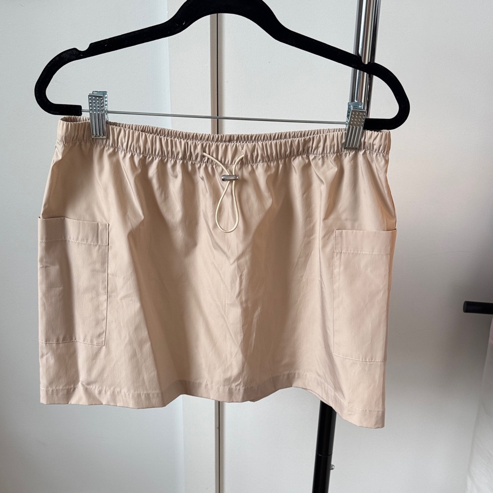Reformation nylon athletic mini skirt